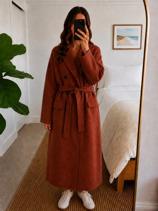 Gentle Herd Jackets & Blazers - Gentle Herd Double-Breasted Long Wool Coat Sz XL